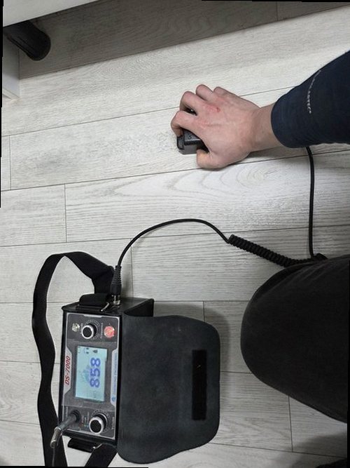 이천 누수탐지 천장과 벽면의 누수 흔적 및 수분 측정 장면