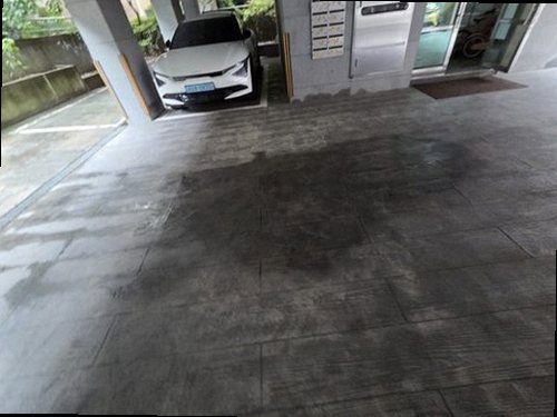 이천 누수탐지 벽지 변색 부위와 주변 바닥을 확인하는 누수 현장