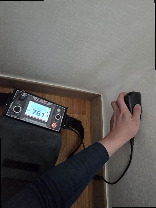 세종시 누수탐지 벽면 물자국과 습기 발생 부위를 확인하는 모습