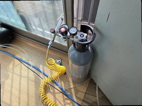 원미구 누수탐지 압력검사와 누수 위치 확인 후 건조 상태를 점검하는 현장